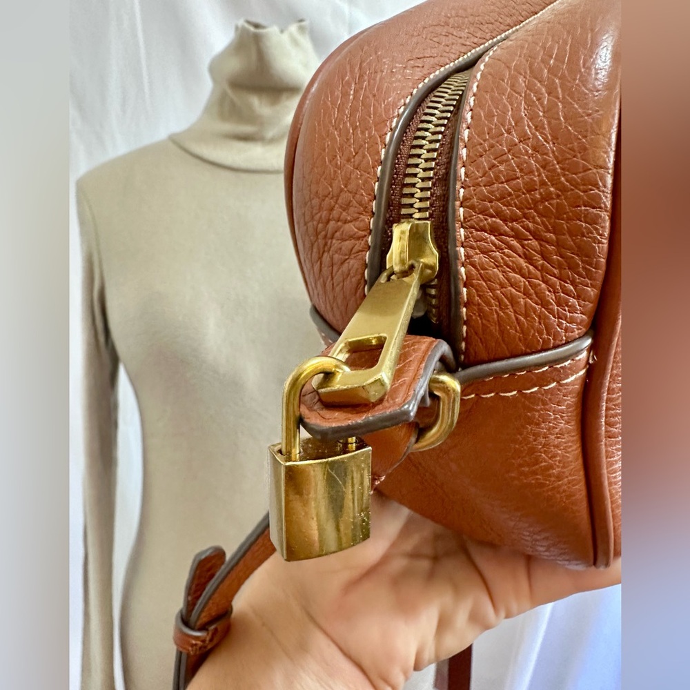 J. Crew ‘Signet’ Leather Crossbody Purse in Saddle Lock & Key - Picture 9 of 16